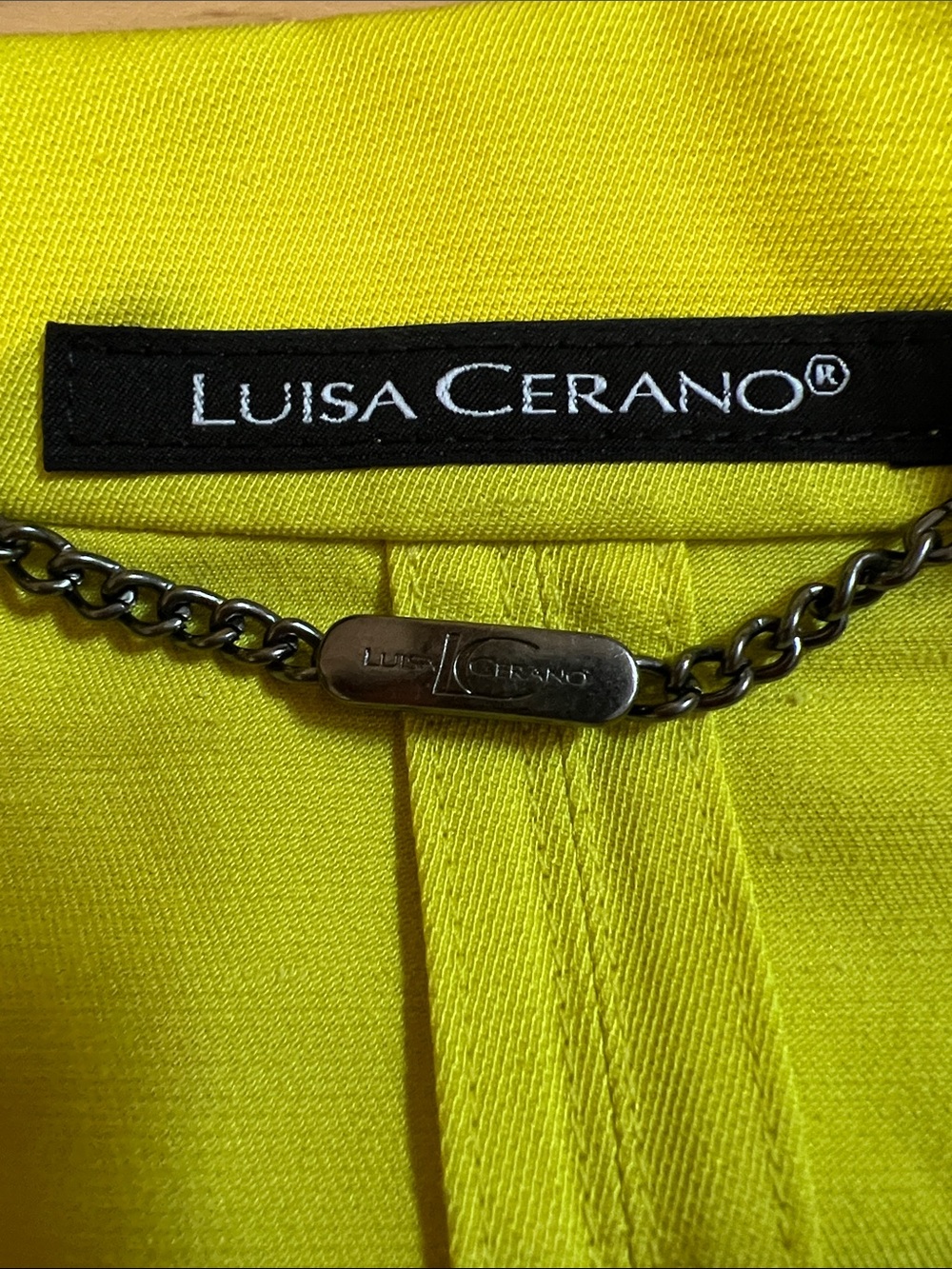 Luisa Cerano Bright Neon Yellow Women's Blazer Jacket - Picture 6 of 11